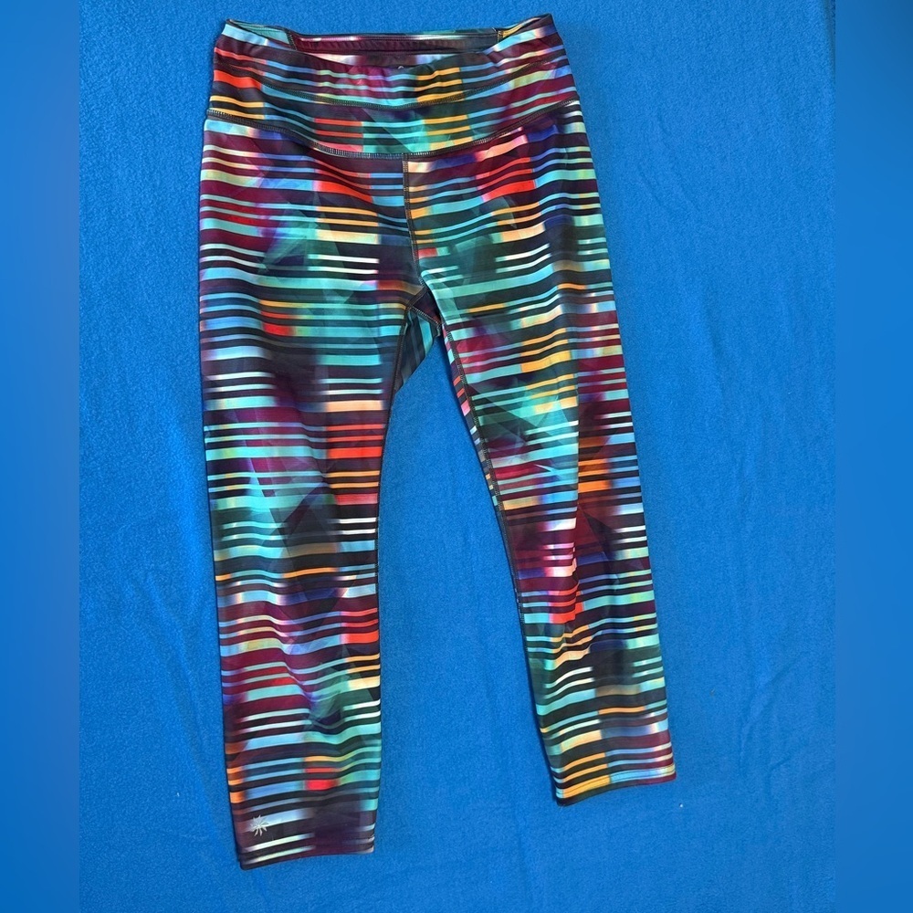 Athleta Sz M Laser Beam Sonar Capri Leggings 22" Inseam Yoga Workouts Gym